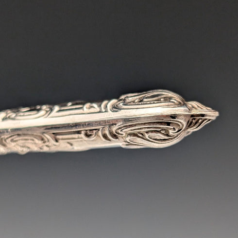 約 1974 年英國復古純銀手柄茶刀和叉 6 對哈里森兄弟茶刀盒